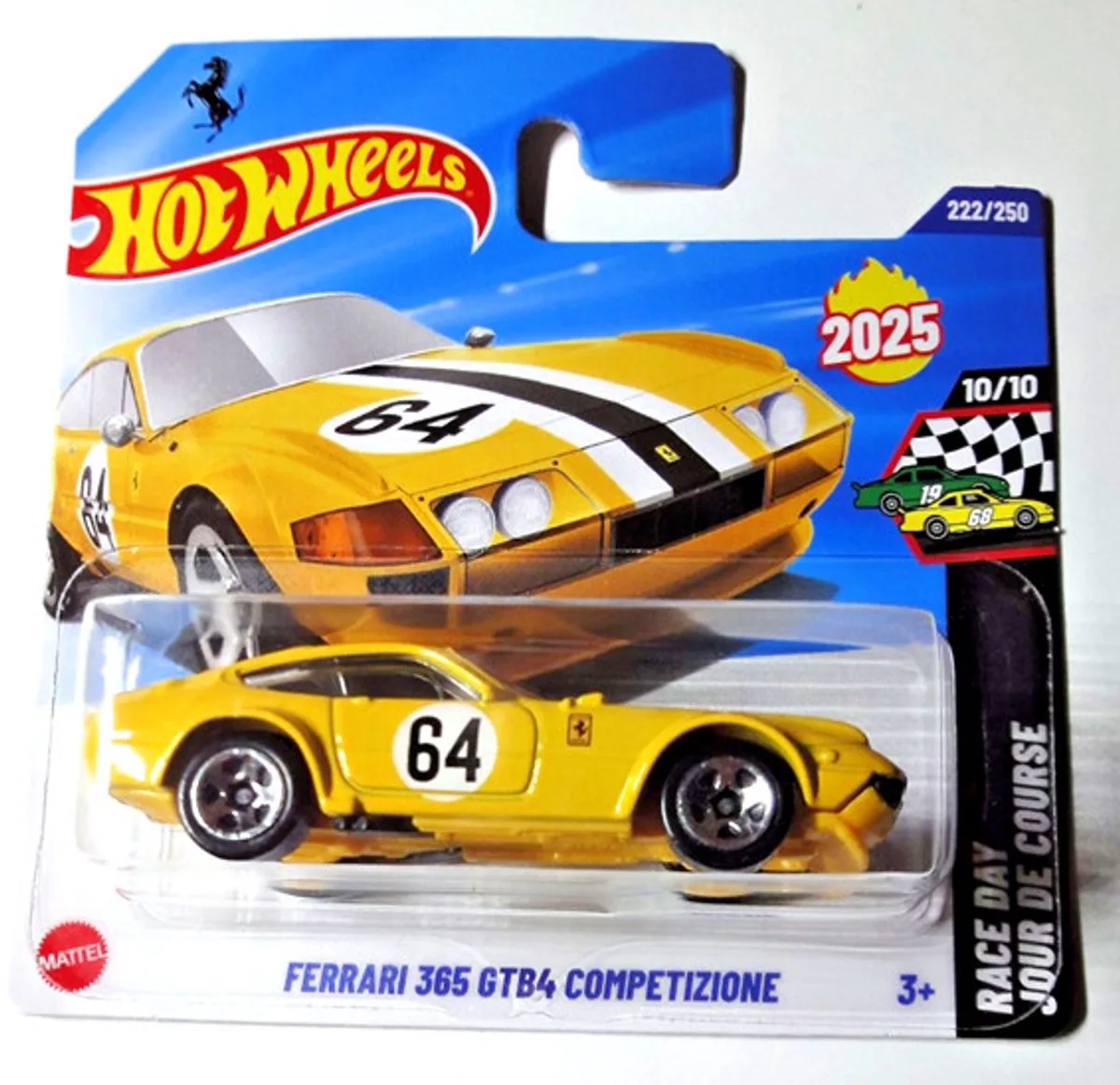 FERRARI 365 GTB4 COMPETIZIONE 22/250 RACE DAY 10/10 SHORT CARD 2025 van Hot Wheels in Geel – productfoto