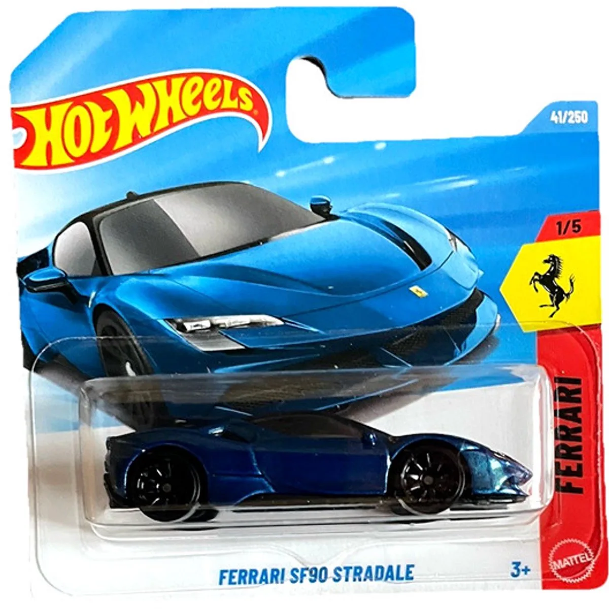 FERRARI SF90 STRADALE 41/250 HW FERRARI 1/5 SHORT CARD 2026 van Hot Wheels in Blue metalic – productfoto