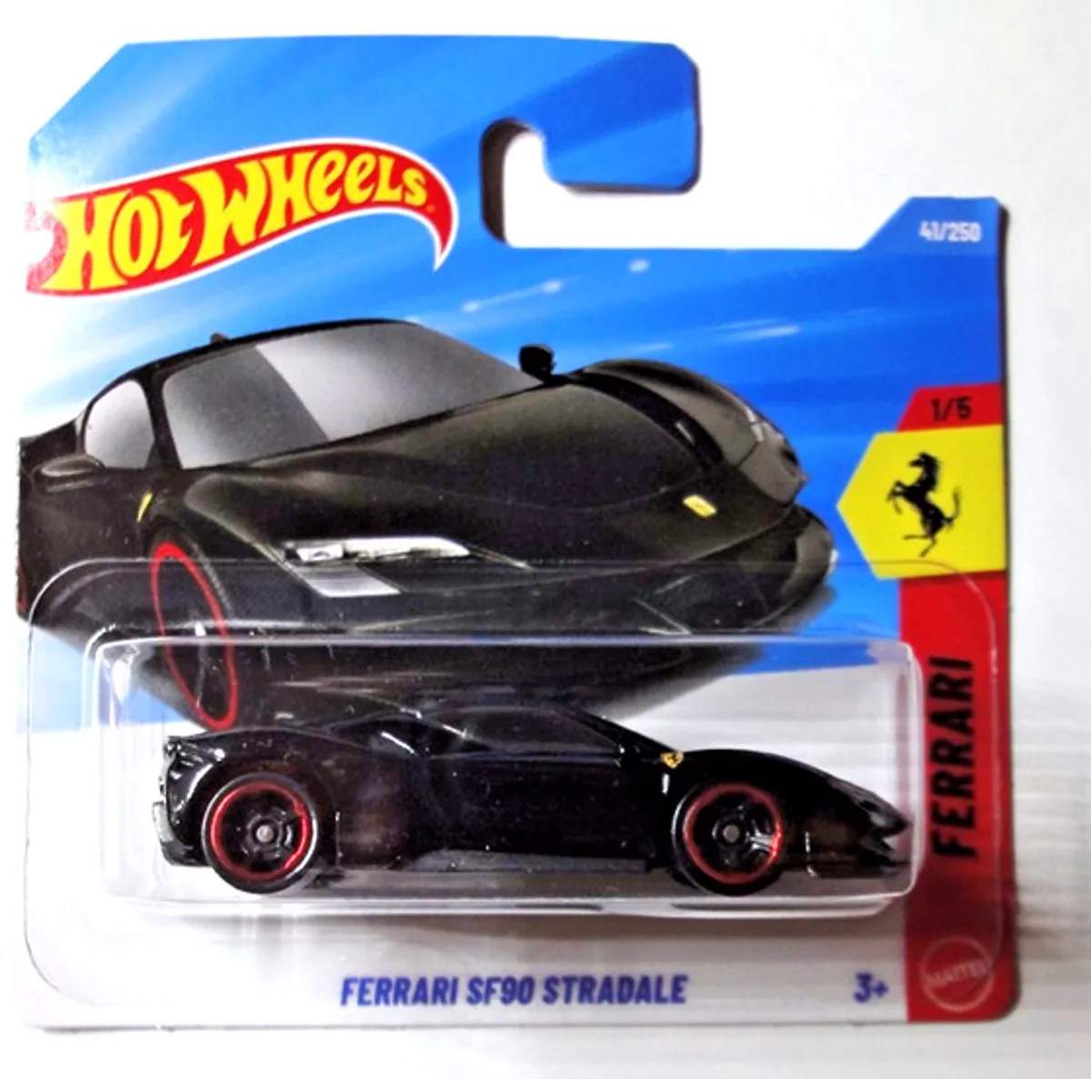 FERRARI SF90 STRADALE 41/250 HW FERRARI 1/5 SHORT CARD 2026 van Hot Wheels in Black red – productfoto