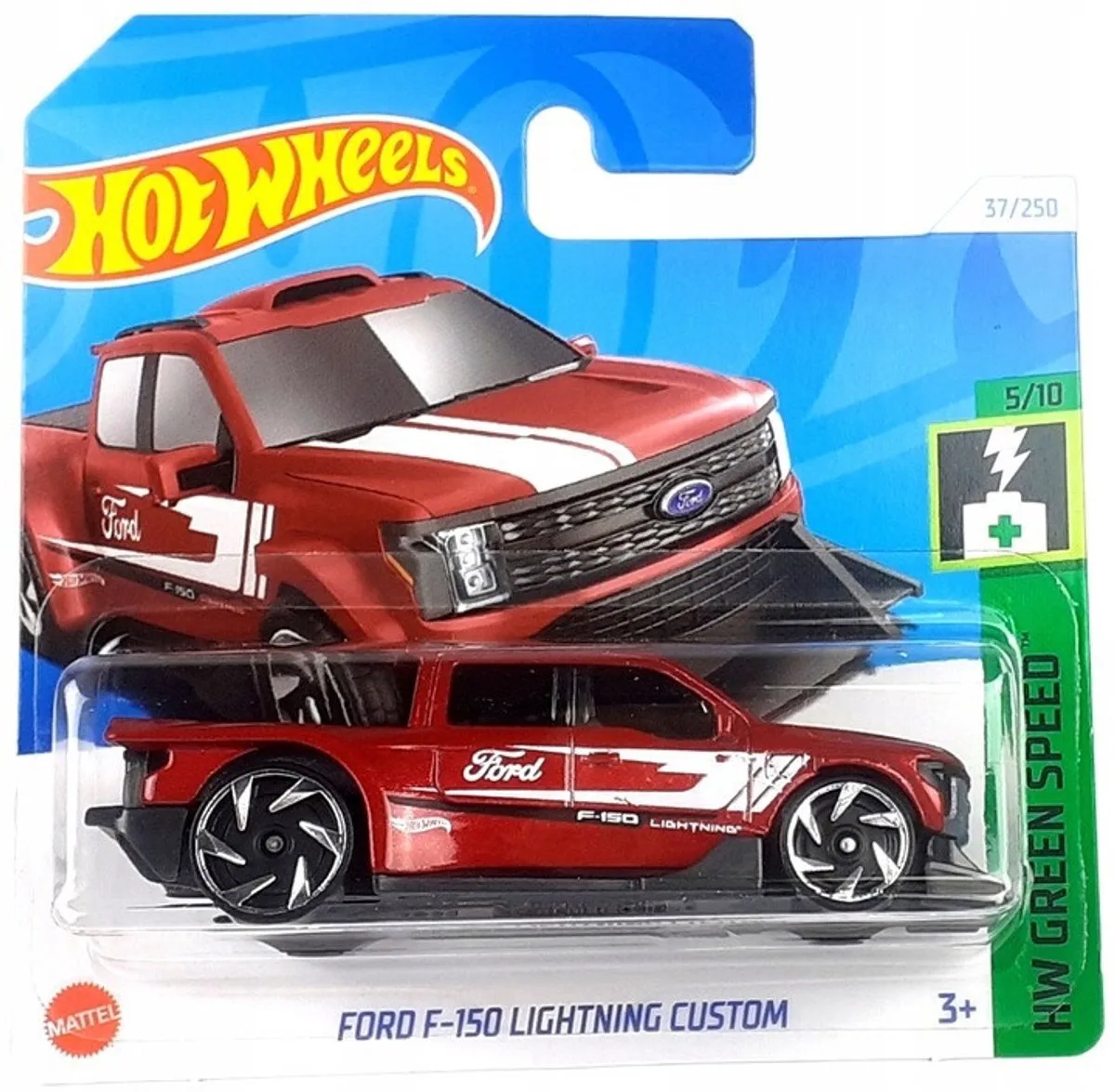 FORD F-150 37/250 (1:64) HW GREEN SPEED 5/10 SHORT CARD 2024 de Hot Wheels en Rouge – photo du produit