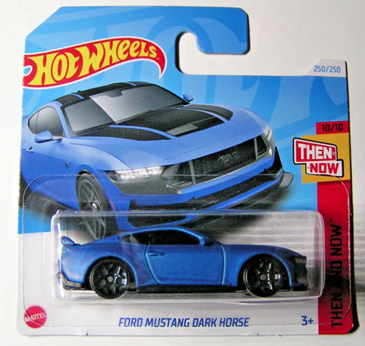 FORD MUSTANG DARK HORSE MAT BLUE 250/250 (1:64) HW THEN AND NOW 10/10 van Hot Wheels in Matt blue – productfoto