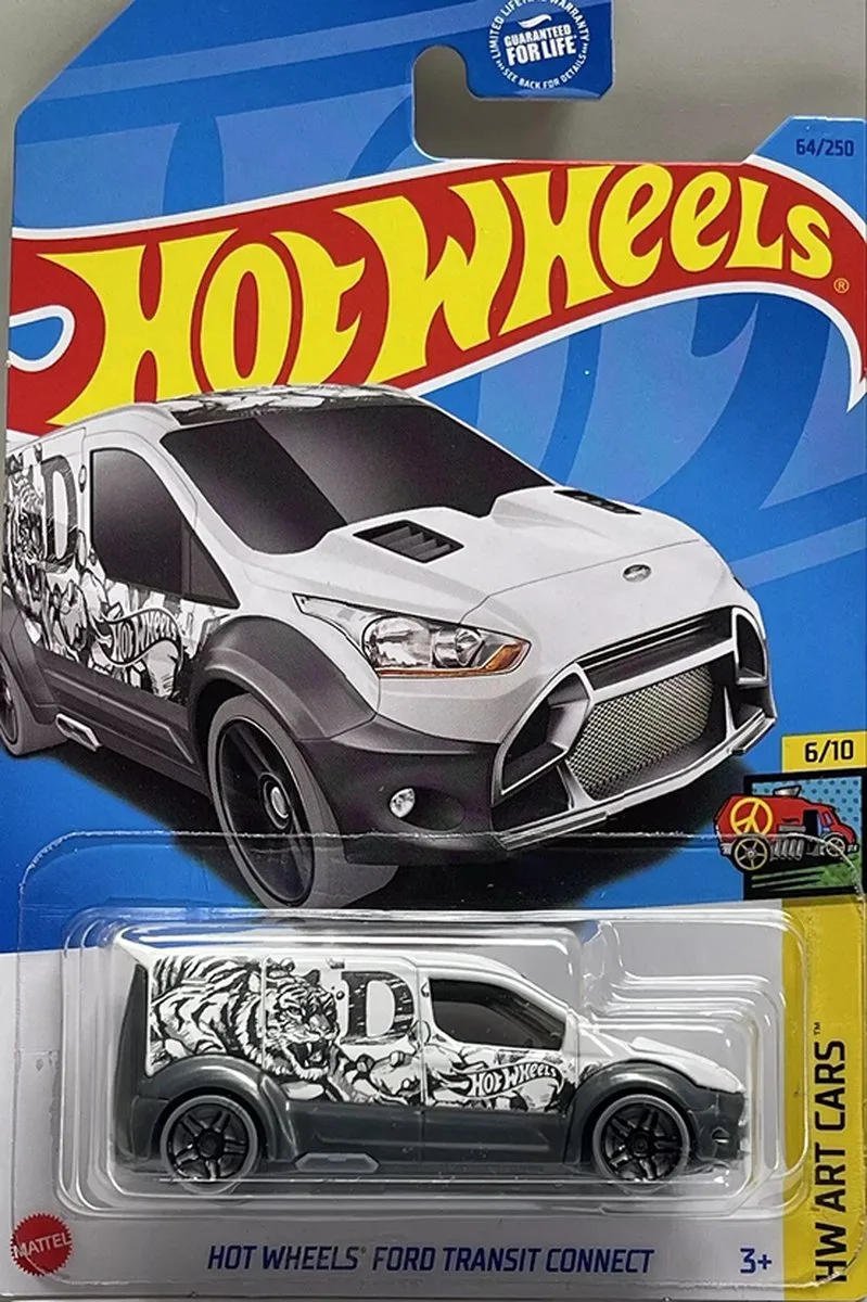 FORD TRANSIT CONNECT 64/250 1:64 HW ART CARS WHITE de Hot Wheels en Blanc – photo du produit