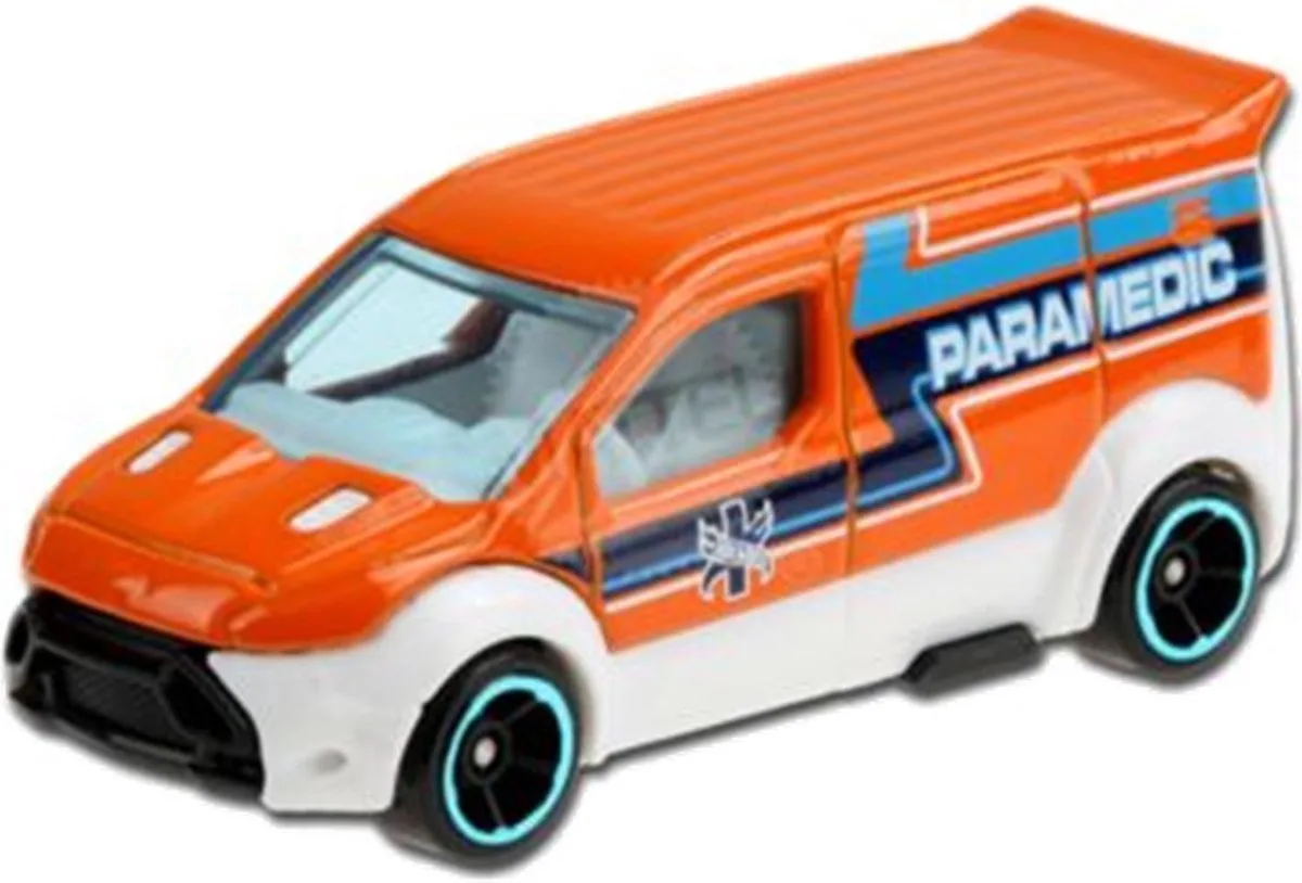Ford Transit Connect - Voertuig - 7 cm de Hot Wheels en Orange – photo du produit