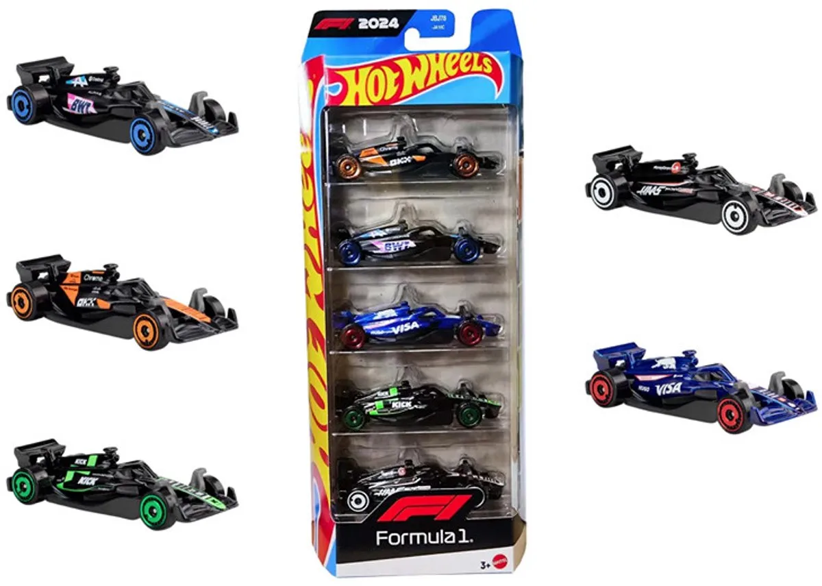 FORMULA 1 2024 5 PACK 1:64 McLAREN, BWT ALPINE, VISA RB, KICK SAUBER, MONEYGRAM HAAS TEAM by Hot Wheels in Multicolour – product photo