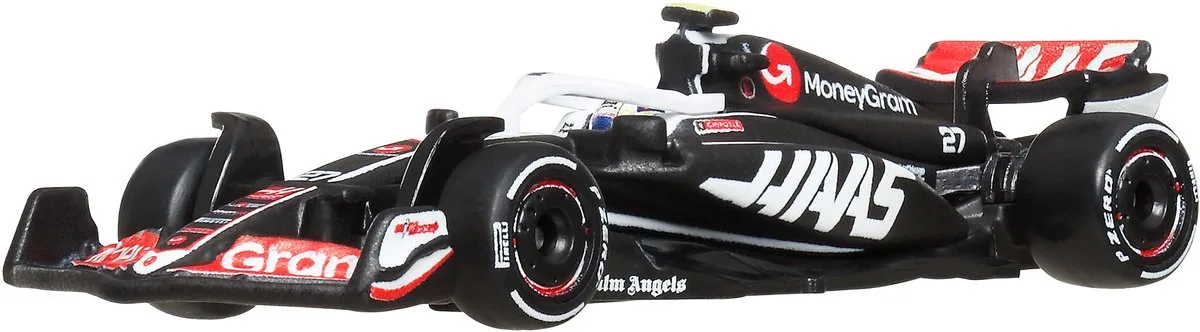 Formula 1 racewagen - MoneyGram Haas F1 Team #20 van Hot Wheels in Zwart, Wit, Rood – productfoto