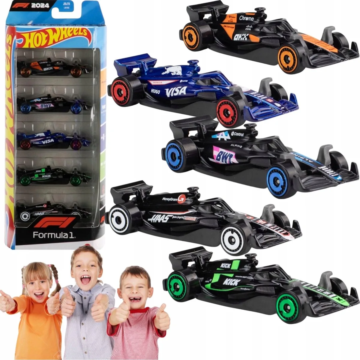Formule 1 5-pack Race Team Auto's Schaal 1:64 von Hot Wheels in Mehrfarbig – Produktfoto