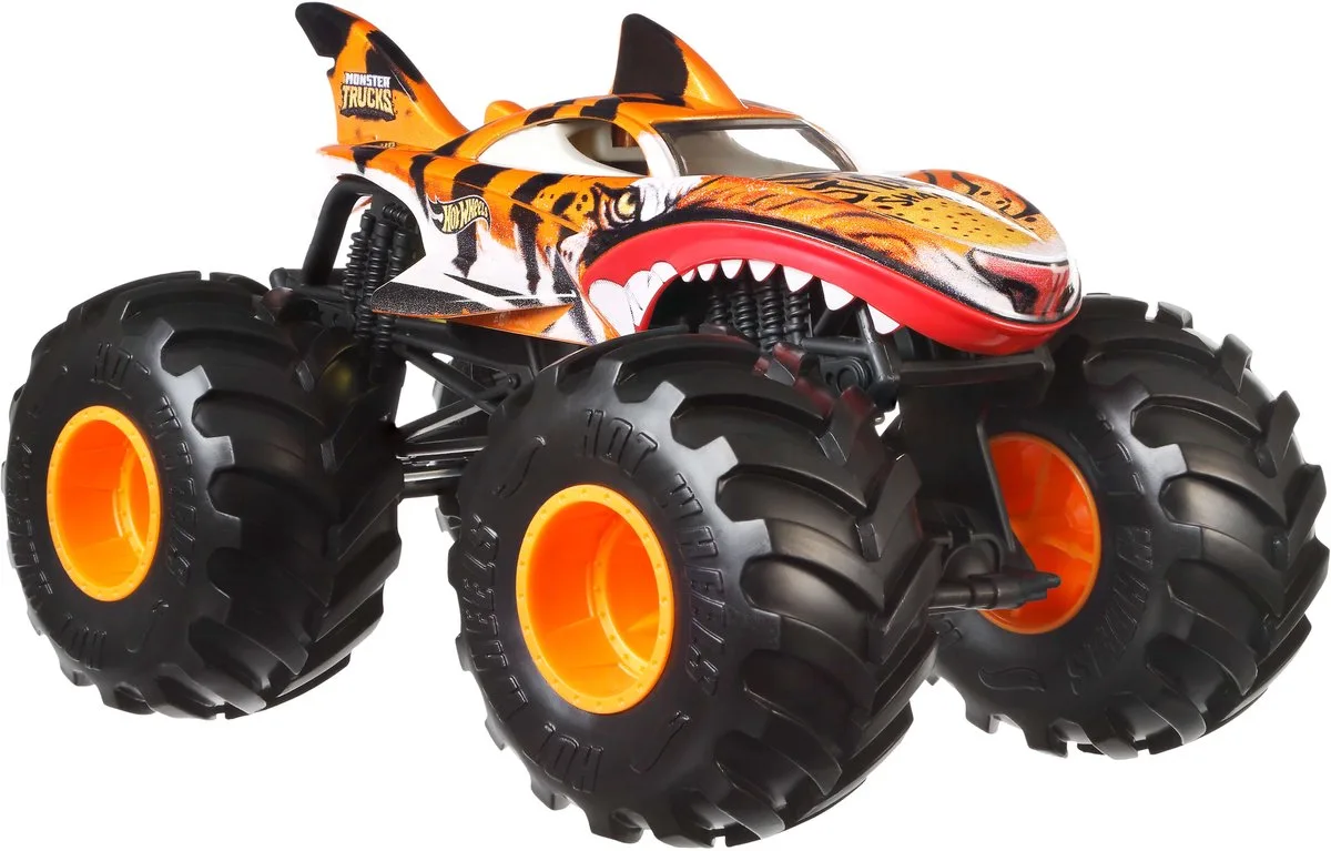 Grote Monstertrucks de Hot Wheels en Tijgerhaai – photo du produit