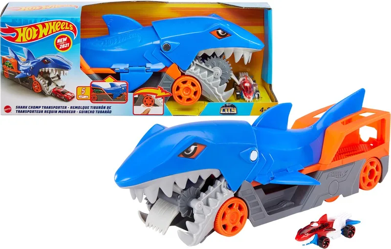Haaienoplegger Speelset met 1 auto från Hot Wheels i Flerfärgad – produktbild