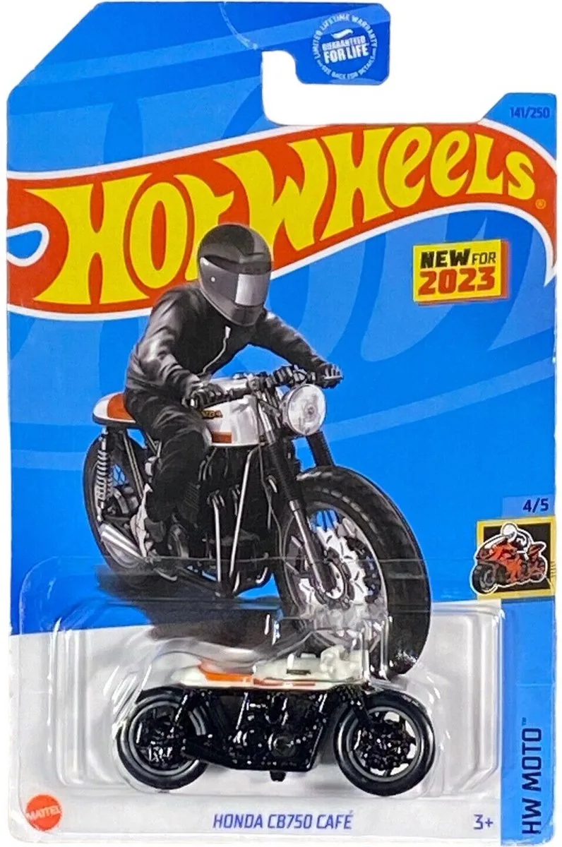 HONDA CB750 CAFÉ 141/250 1:64 HW MOTO 4/5 van Hot Wheels in Zwart – productfoto