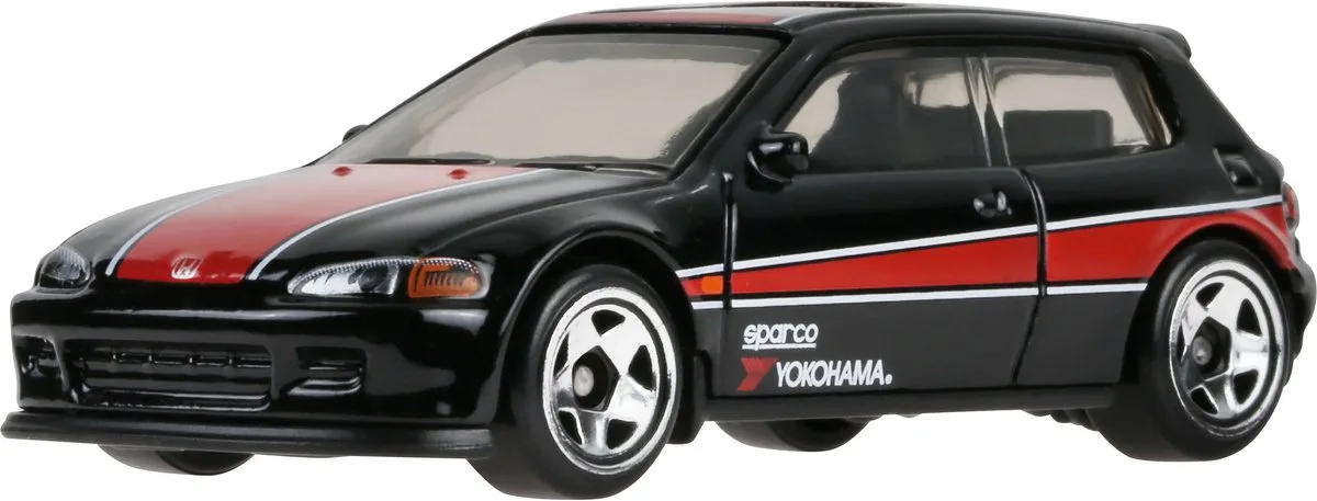 Honda Civic EG | 90's Street Scene | 1:64 HotWheels JCB56 från Hot Wheels i Svart, Röd – produktbild