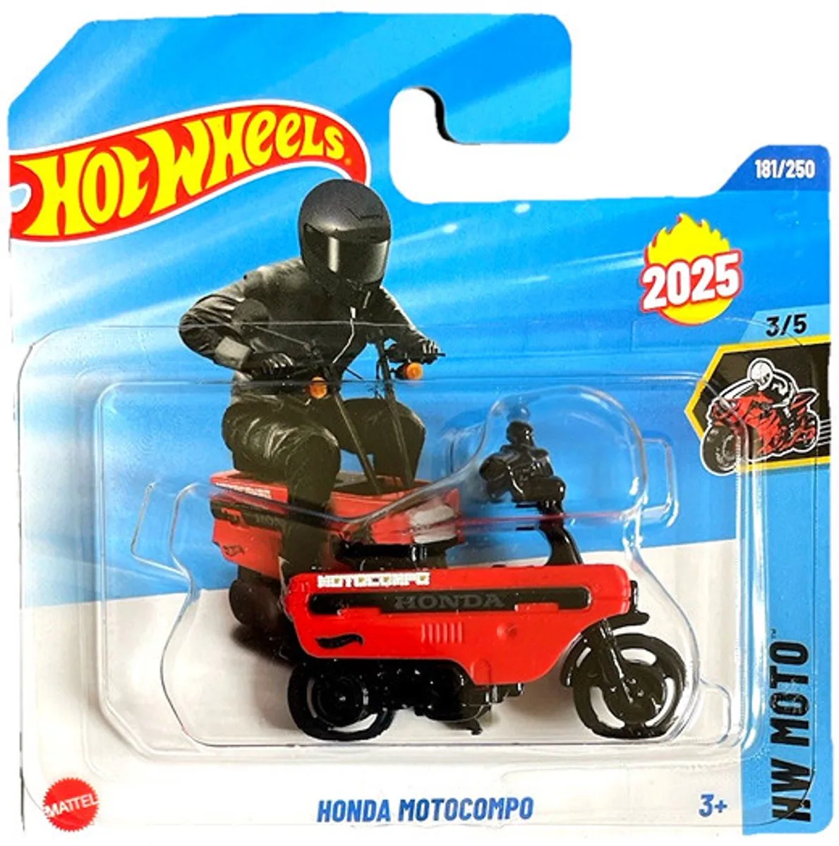 HONDA MOTOCOMPO 181/250 HW MOTO 3/5 METAL van Hot Wheels in Black red – productfoto