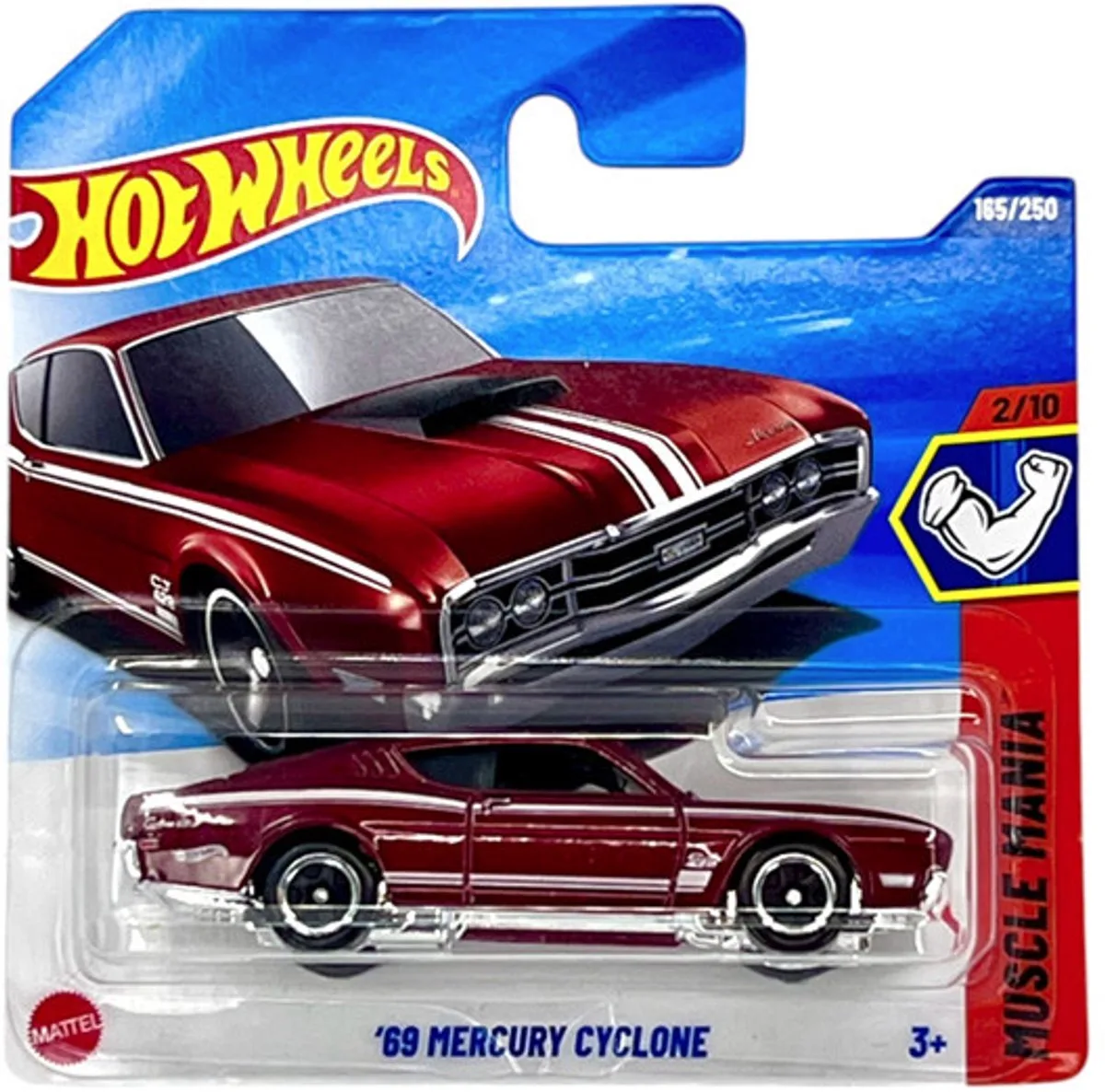 HOT WHEELS 1969 MERCURY CYCLONE 165/250 HW MUSCLE MANIA 2/10 de Hot Wheels en Metalic red – photo du produit
