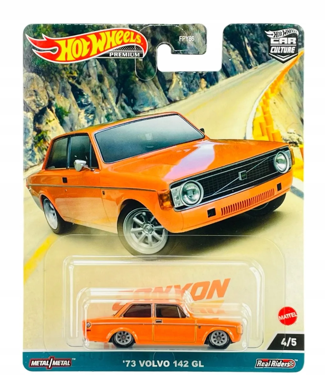 Hot Wheels 1973 Volvo 142 GL Canyon Warriors 1:64 Metaal van Hot Wheels in Oranje – productfoto