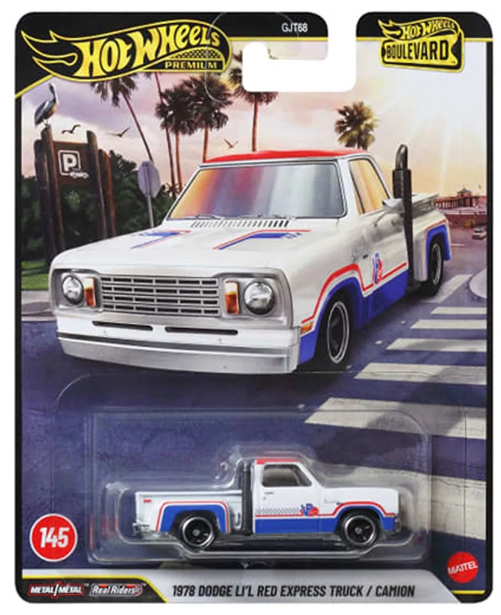 HOT WHEELS 1978 DODGE LI'L RED EXPRESS TRUCK PICKUP/ CAMION 1:64 HW 145 LONG CARD PREMIUM BOULEVARD de Hot Wheels en Blue white – photo du produit