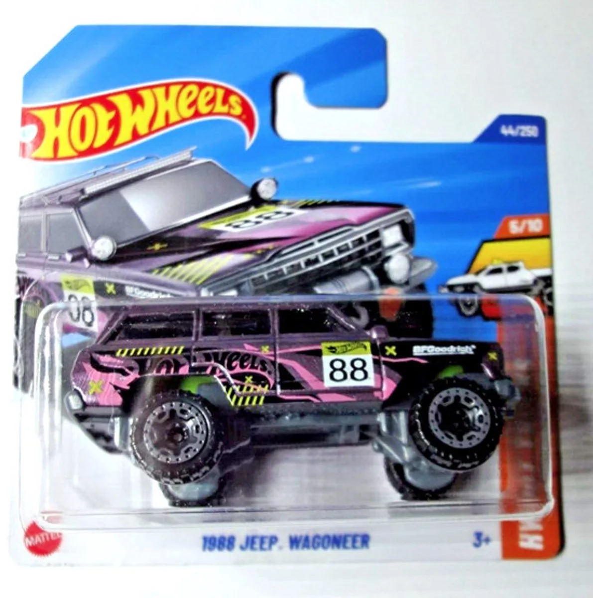 HOT WHEELS 1988 JEEP WAGONEER PURPER 88 44/250 HW HOT TRUCKS 5/10 1:64 SHORT CARD 2025 van Hot Wheels in Purper 88 – productfoto