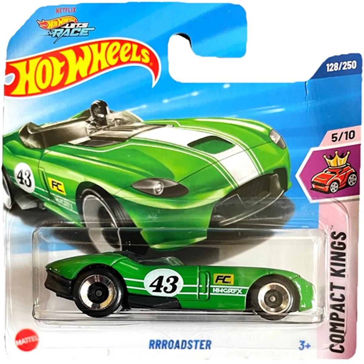 HOT WHEELS 2025 RRROADSTERS RACING 43 GREEN 128/250 HW COMPACT KINGS 5/10 SHORD CARD de Hot Wheels en Racing 43 green – photo du produit