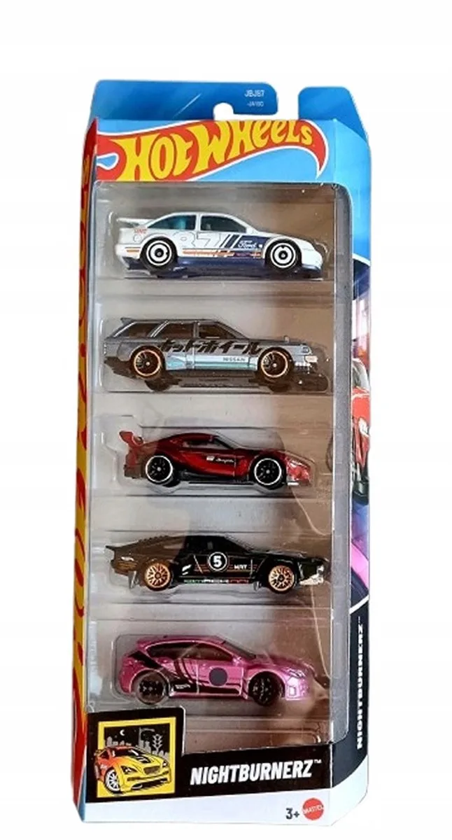HOT WHEELS 5 CARS IN BOX NIGHTBURNERZ HW 2024 (Supra GR, Sierra Cosworth, Nissan Maxima, Subaru WRX STI) by Hot Wheels in Multicolour – product photo