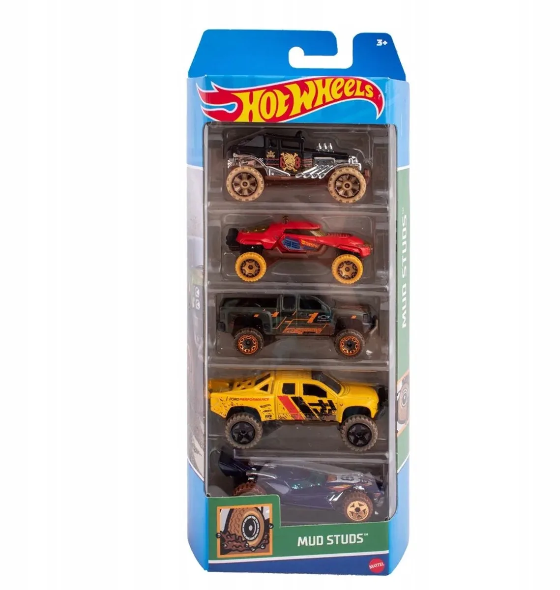 Hot Wheels 5-pack voorste Tuigen-set - Mud Studs HTV40 fra Hot Wheels i Wielokolorowy – produktbillede