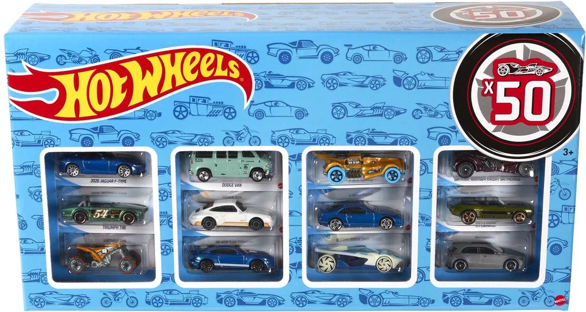 Hot Wheels 50-auto diecast - Cadeauverpakking - Speelgoedvoertuig by Hot Wheels in Multicolour – product photo