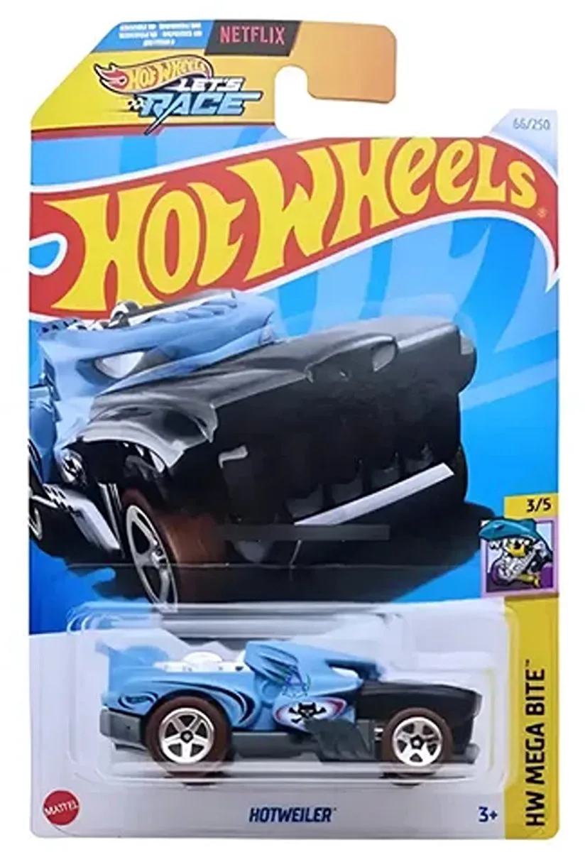 HOTWEILER 66/250 HW MEGA BITE 3/5 LONG CARD 2024 1:64 by Hot Wheels in Sea blue – product photo