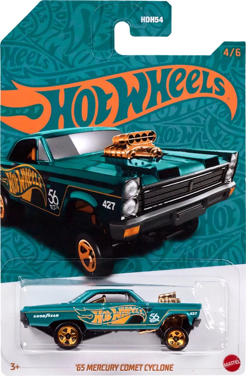 HVW98 speelgoedvoertuig de Hot Wheels en Or, Vert, Orange – photo du produit
