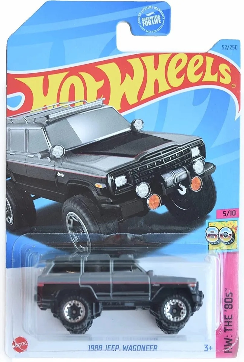 JEEP 1988 WAGONEER 52/250 1:64 HW THE 80's 5/10 fra Hot Wheels i Grå – produktbillede