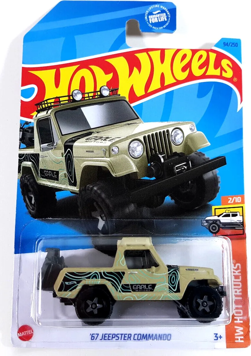 JEEPSTER '67 COMMANDO 94/250 HW HOT TRUCKS 1:64 SAND ARMY de Hot Wheels en Sand-army – photo du produit