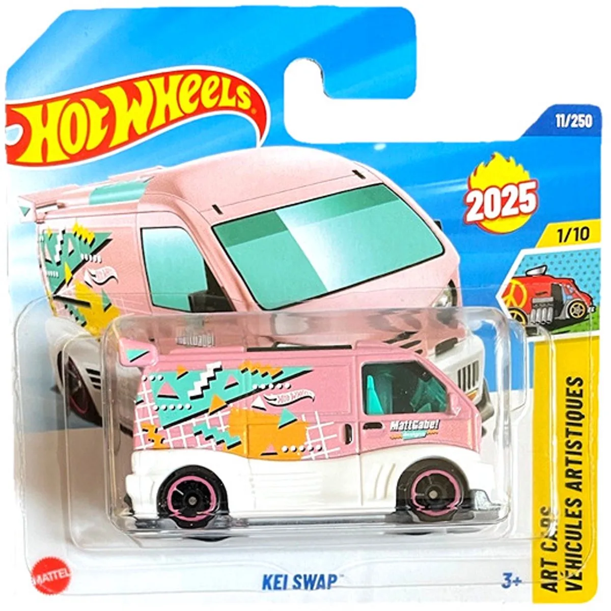 KEI SWAP MATT CABE! 1:64 11/250 HW ART CARS 1/10 SHORT CARD de Hot Wheels en Pink art color – photo du produit
