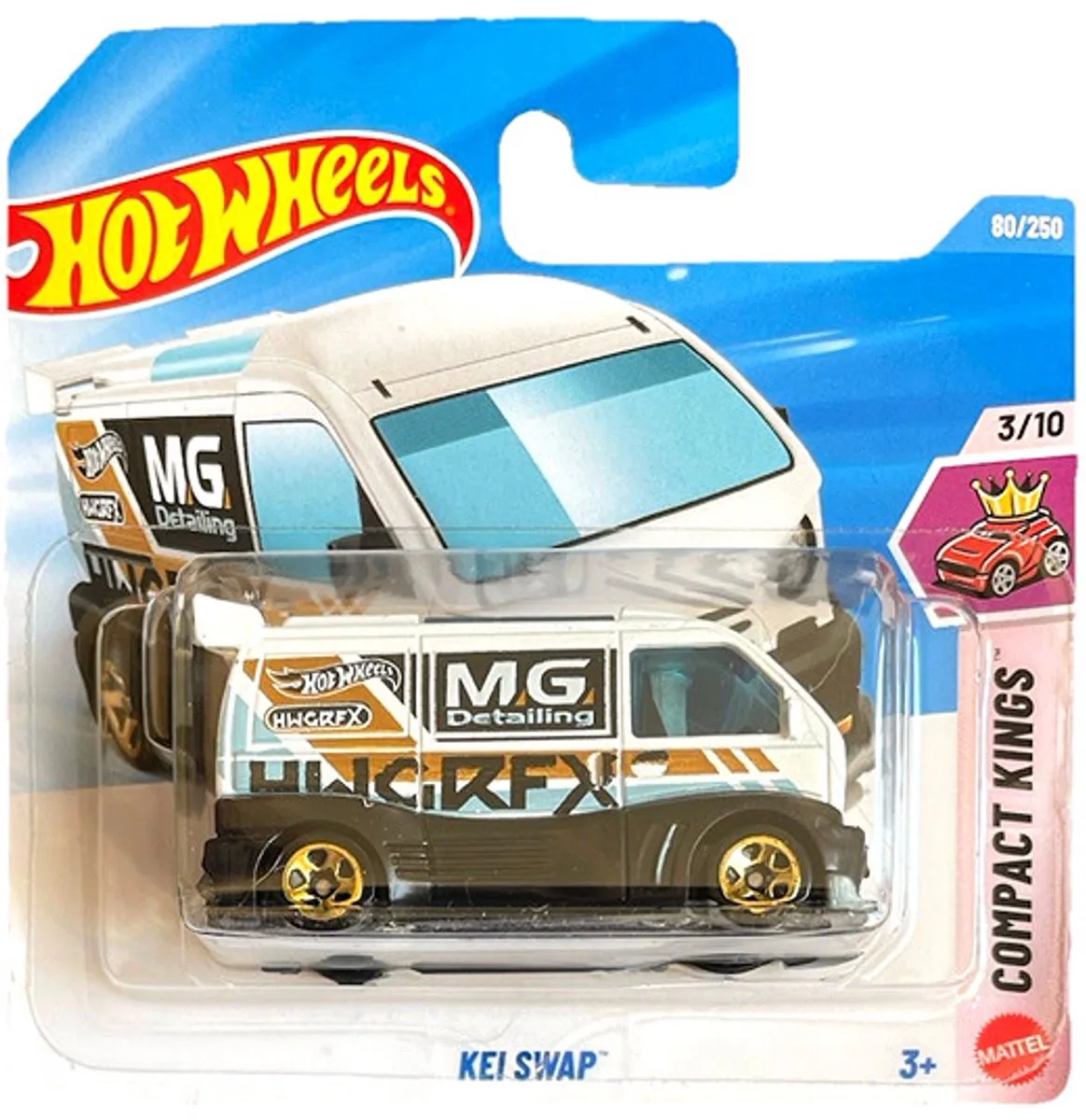 KEI SWAP MG DETAILING 80/250 HW COMPACT KINGS 3/10 SHORT CARD 2026 de Hot Wheels en Black white – photo du produit