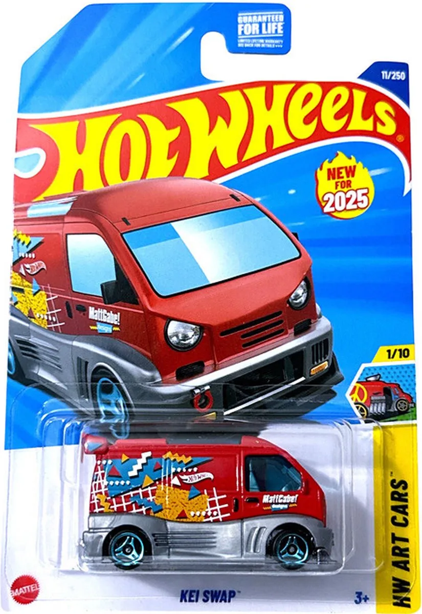 KEI SWAP RED/SILVER MATTCABE 11/250 HW ART CARS 1/10 1:64H van Hot Wheels in Red grey – productfoto