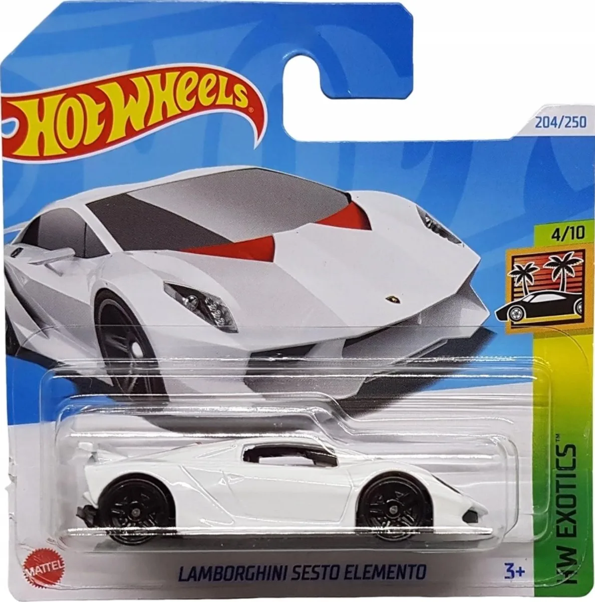 Lamborghini Sesto Elemento 1:64 Model Auto - 7cm von Hot Wheels in Weiß – Produktfoto