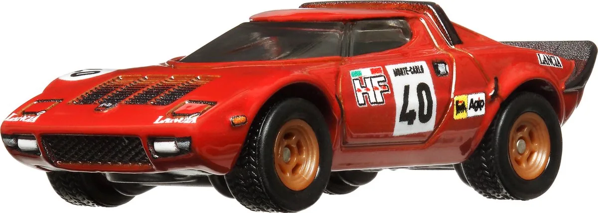 Lancia Stratos NR 40 HKC49, Racewagen, 3 jaar, Metaal, Kunststof, Zwart, Rood, Wit von Hot Wheels in Schwarz, Rot, Weiß – Produktfoto