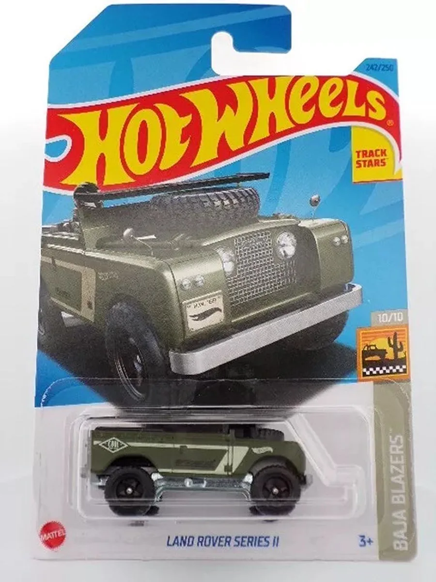 LAND ROVER SERIES II ARMY GREEN 242/250 HW BAJA BLAZERS 10/10 1:64 SHORT CARD 2023 von Hot Wheels in Army, Grün – Produktfoto