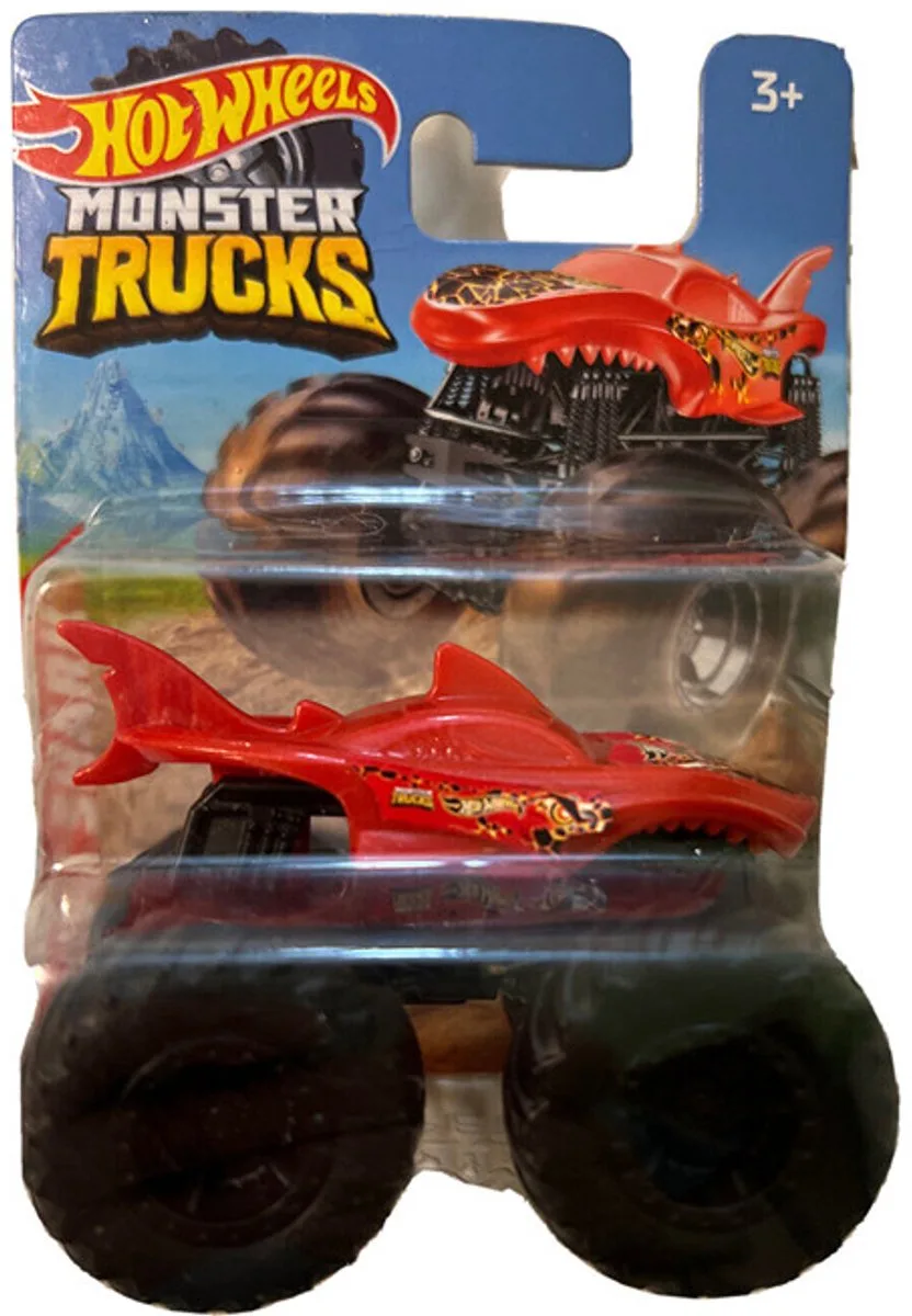 LAVA SHARK MONSTER TRUCKS 1:64 HW (HFB96) SHORT CARD de Hot Wheels en Black red – photo du produit