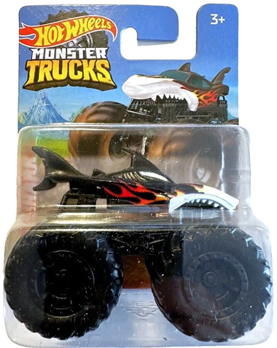 LAVA SHARK MONSTER TRUCKS 1:64 HW (HFB96) SHORT CARD de Hot Wheels en Black white – photo du produit