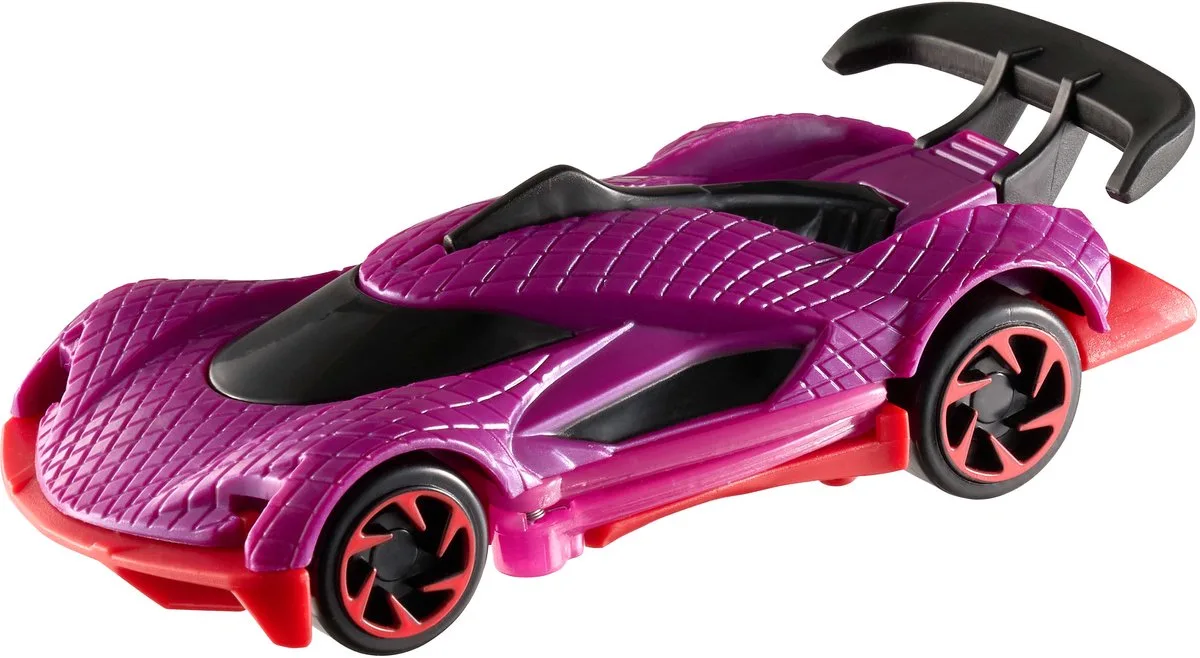 Let's Race in Actie! Speelgoedauto of -truck uit de Netflix serie met onthulling van verrassing (stijlen kunnen variëren) van Hot Wheels in Meerkleurig – productfoto