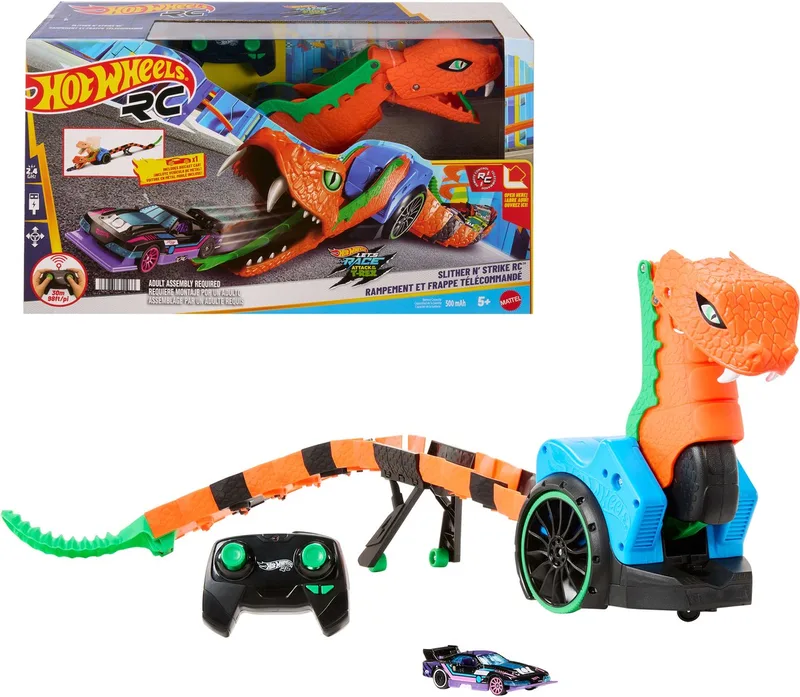 Let’s Race Slither ‘N Strike RC met 1 speelgoedauto by Hot Wheels in Multicolour – product photo