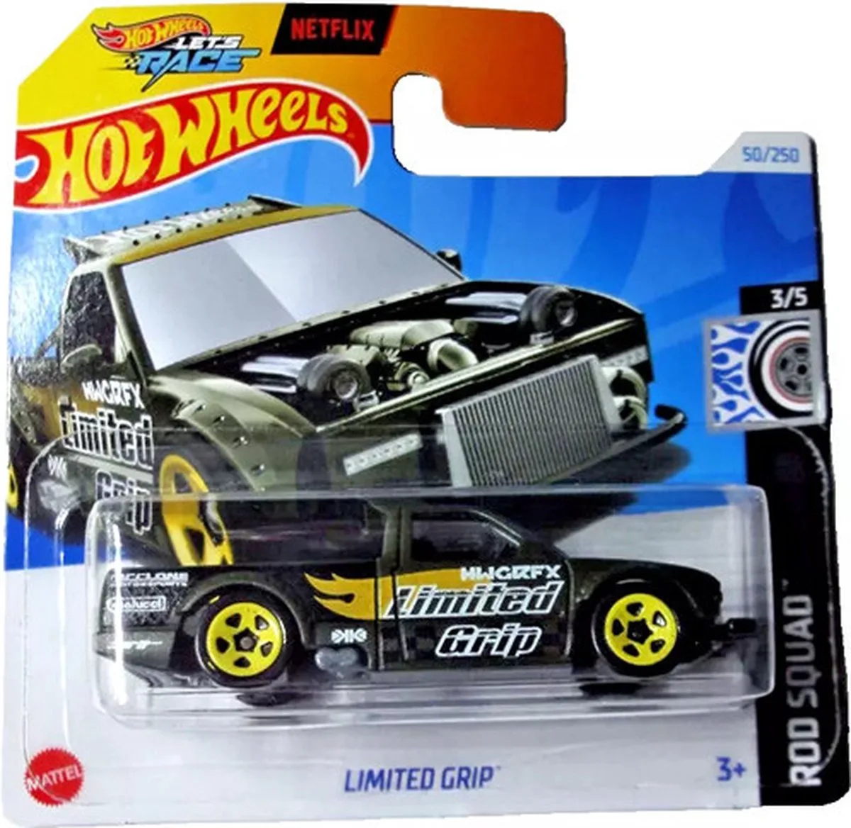 LIMITED GRIP 50/250 1:64 HW ROD SQUAD 3/5 van Hot Wheels in Groen – productfoto