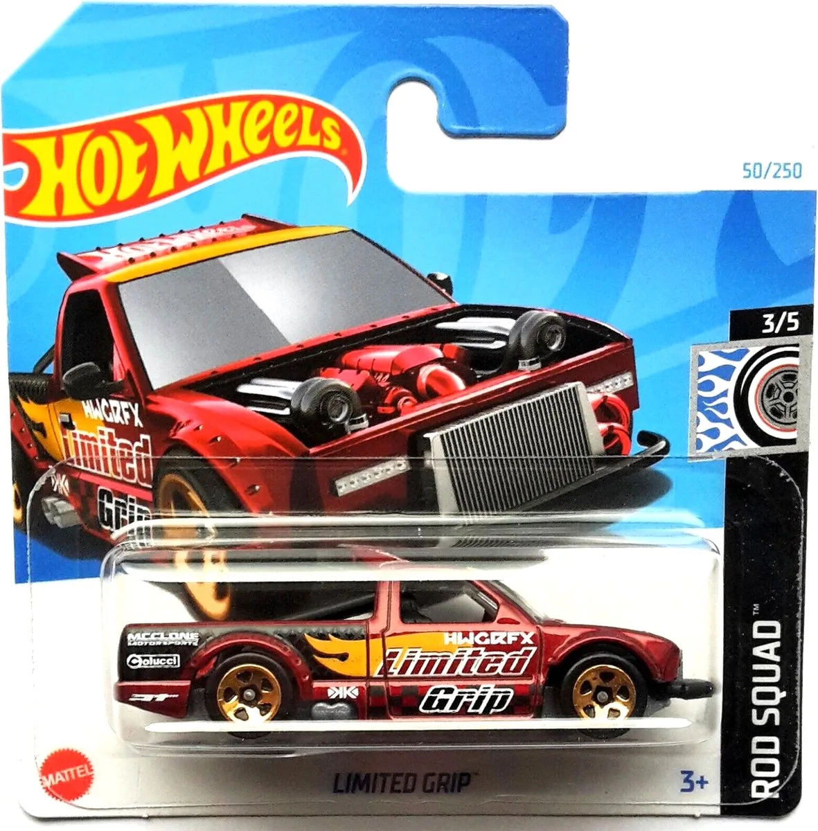 LIMITED GRIP 50/250 1:64 RED van Hot Wheels in Rood – productfoto