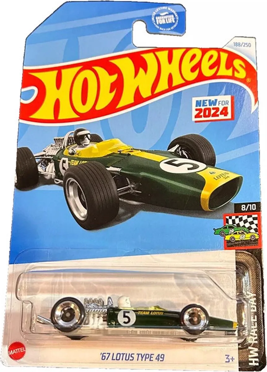 LOTUS '67 TYPE 49 188/250 (1:64) HW RACE DAY 8/10 de Hot Wheels en Racing green – photo du produit