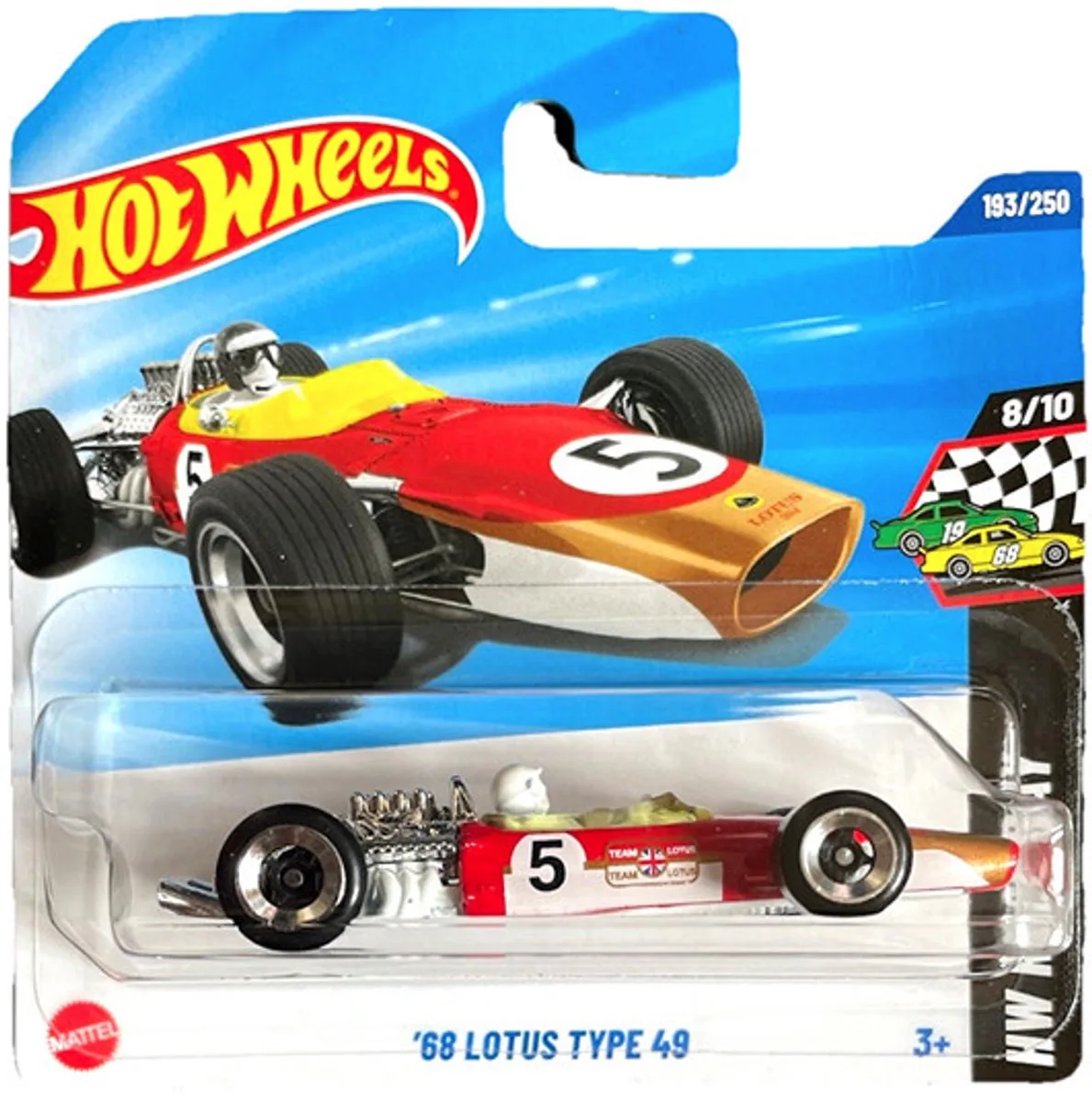 LOTUS '68 TYPE 49 RACING RED 5 193/250 (1:64) HW RACE DAY 8/10 de Hot Wheels en Racing red 5 – photo du produit
