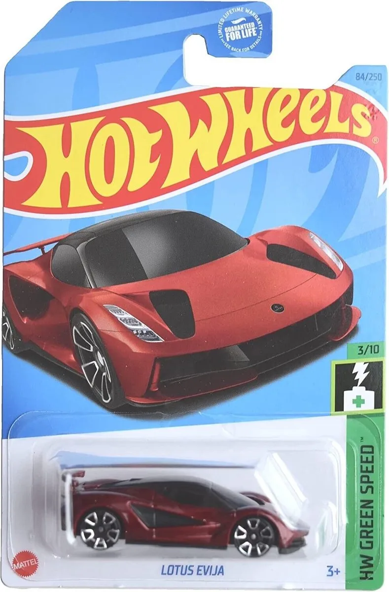 LOTUS EVIJA RED 84/250 (1:64) HW GREEN SPEED 3/10 de Hot Wheels en Metalic red – photo du produit