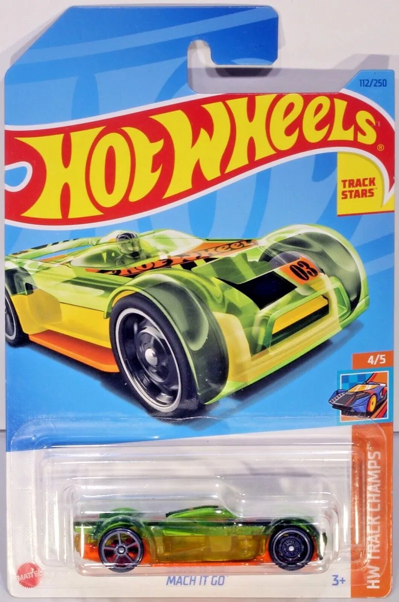 MACH IT GO 112/250 1:64 ORANGE-GREEN HW TRACK CHAMPS 4/5 de Hot Wheels en Orange, Vert – photo du produit