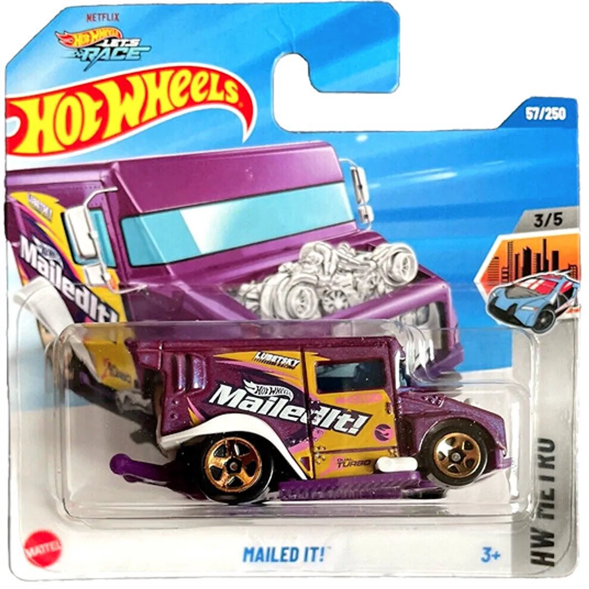 MAILED IT! 57/250 1:64 HW METRO 3/5 van Hot Wheels in Purper – productfoto