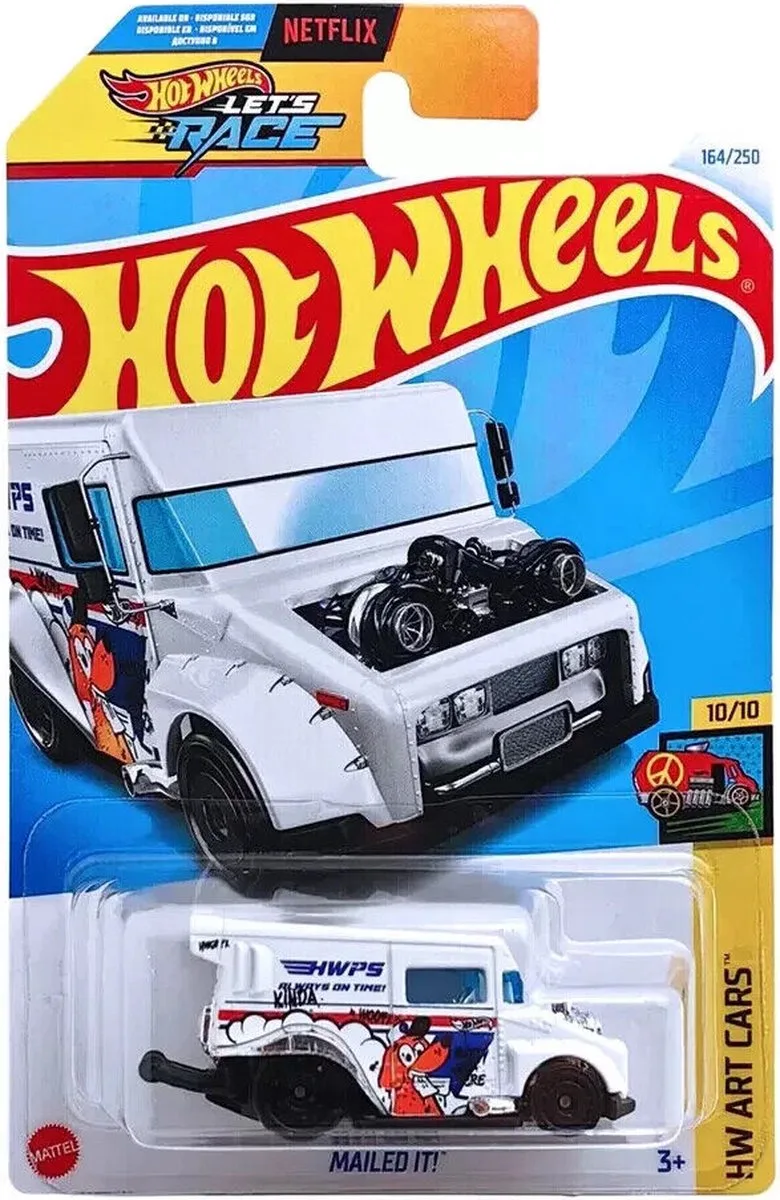 MAILED IT! HWPS WHITE BUS 164/250 HW ART CARS 10/10 1:64 de Hot Wheels en White mail – photo du produit