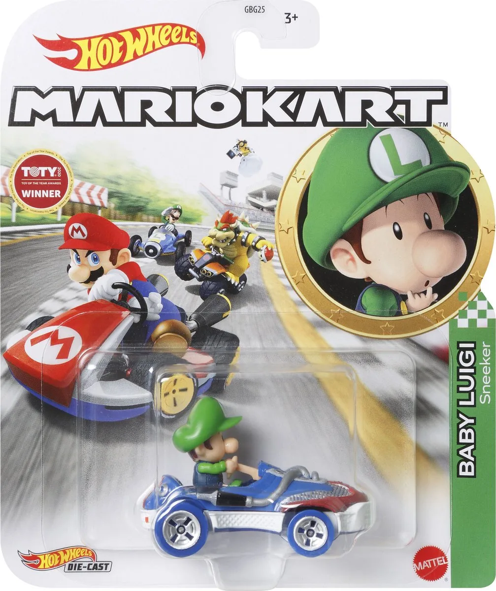Mario Kart - Baby Luigi - 1:64 von Hot Wheels in Mehrfarbig – Produktfoto