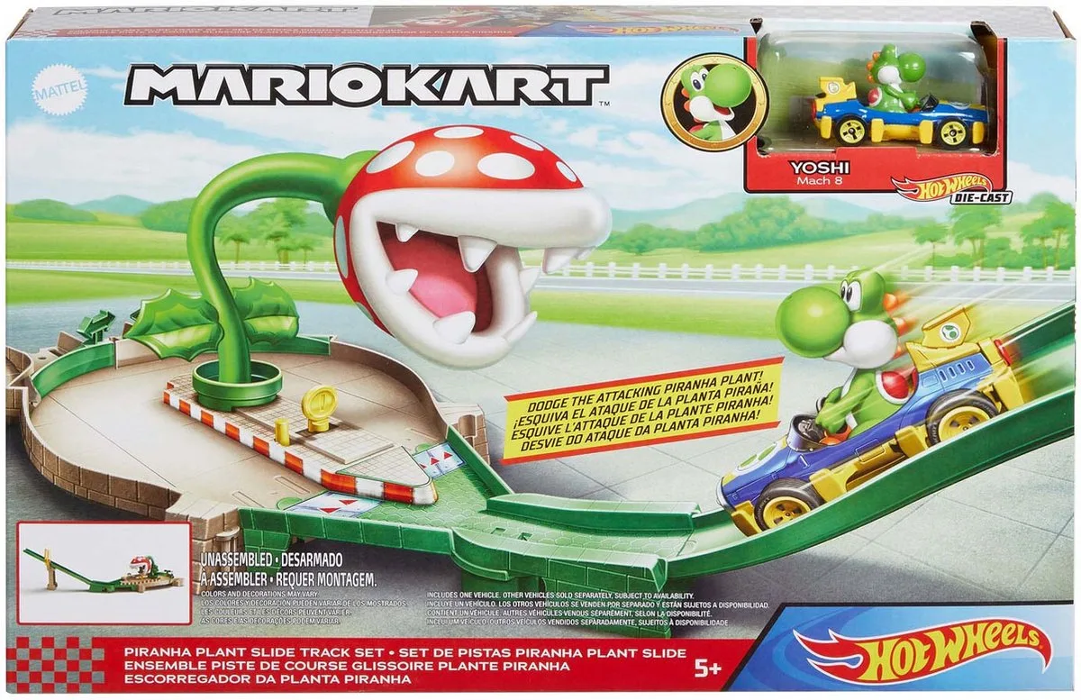 Mario Kart Nemesis Track Set Piranha de Hot Wheels en Multicolore – photo du produit