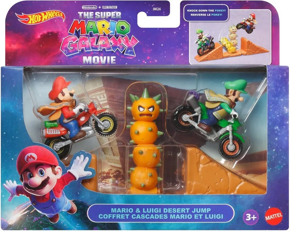 Mario Kart Playset - Mario & Luigi Desert Jump (The Super Mario Galaxy Movie) från Hot Wheels – produktbild