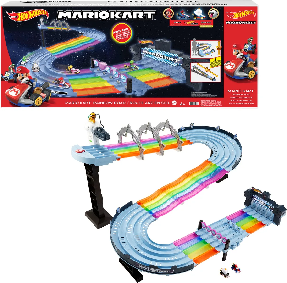 Mario Kart Rainbow Road Raceway von Hot Wheels in Mehrfarbig – Produktfoto