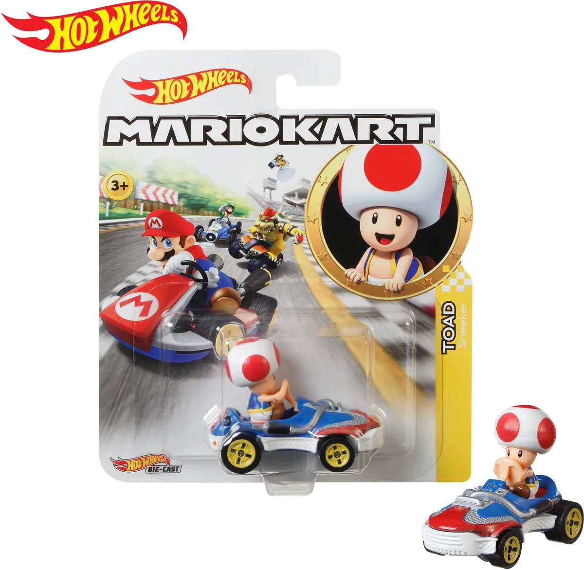 Mario Kart Replica Diecast Toad, Sneeker van Hot Wheels in Meerkleurig – productfoto